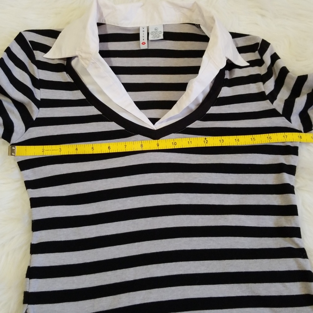 Voice striped top shirt.  Size XL runs Smaller. - Picture 7 of 8